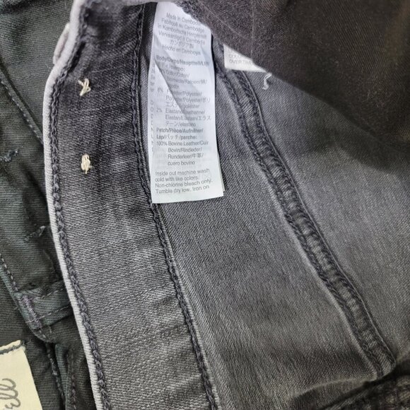 Madewell Black Wash Women's 11"  Raw Hem High-Rise Skinny Jeans | Size 30 - Picture 6 of 11